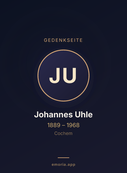 Gedenkportrait von Johannes Uhle