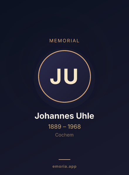 Memorial portrait of Johannes Uhle