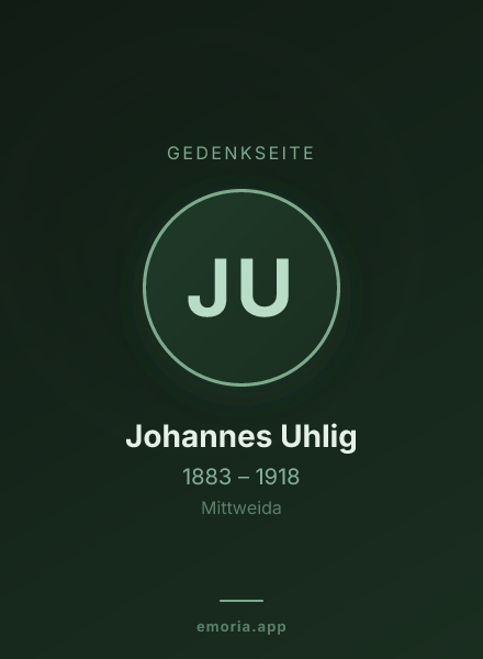 Gedenkportrait von Johannes Uhlig