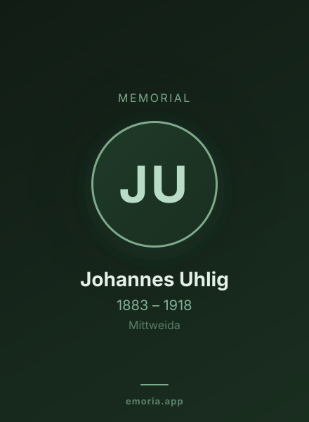 Memorial portrait of Johannes Uhlig