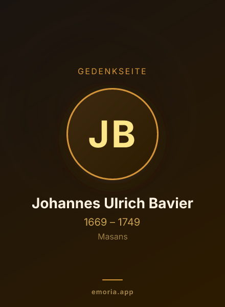 Gedenkportrait von Johannes Ulrich Bavier