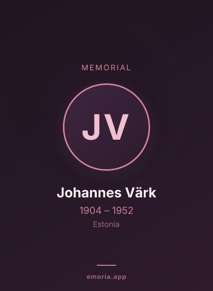 Memorial portrait of Johannes Värk