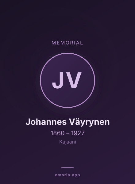 Memorial portrait of Johannes Väyrynen