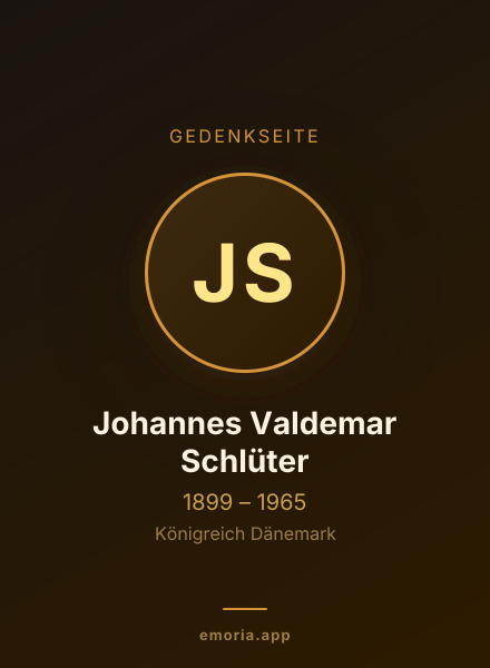 Gedenkportrait von Johannes Valdemar Schlüter