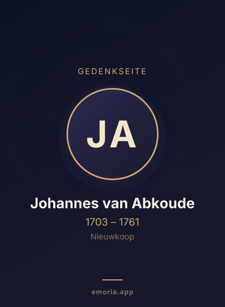 Gedenkportrait von Johannes van Abkoude