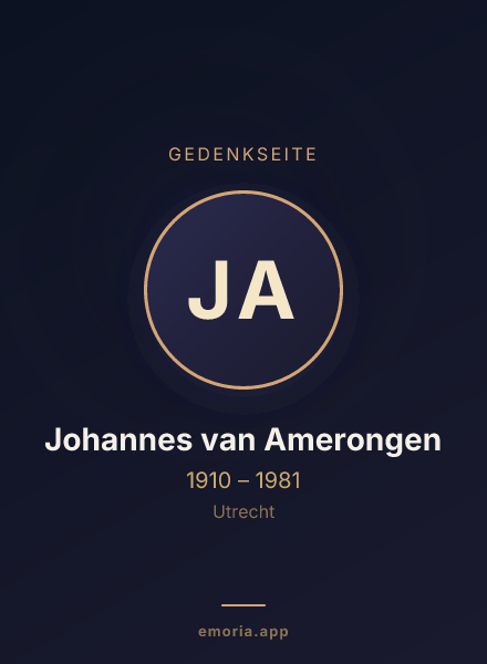 Gedenkportrait von Johannes van Amerongen