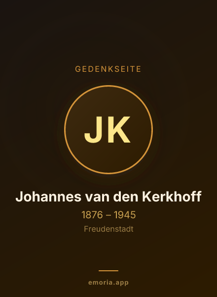 Gedenkportrait von Johannes van den Kerkhoff