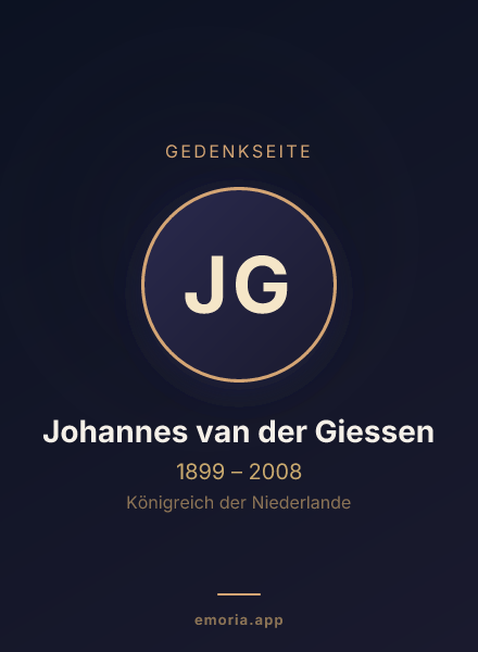 Gedenkportrait von Johannes van der Giessen