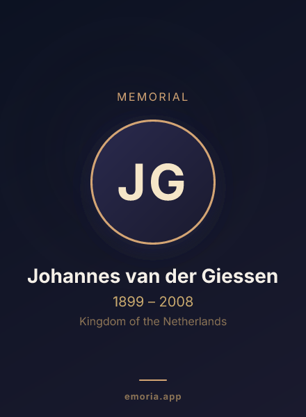Memorial portrait of Johannes van der Giessen