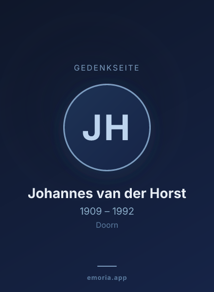 Gedenkportrait von Johannes van der Horst