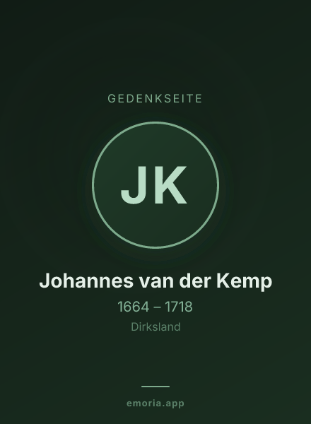 Gedenkportrait von Johannes van der Kemp