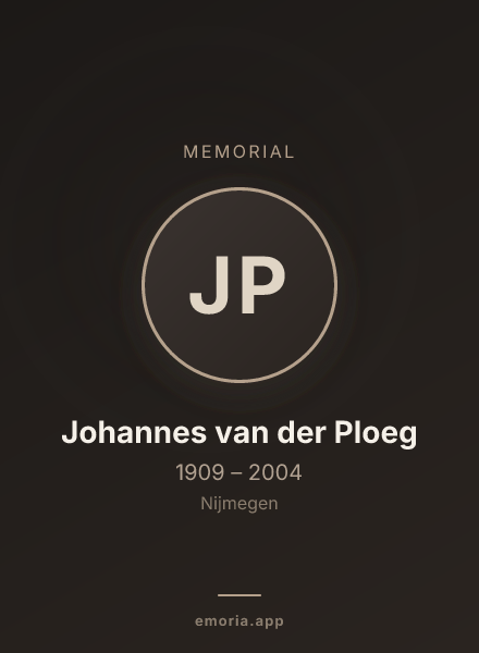 Memorial portrait of Johannes van der Ploeg