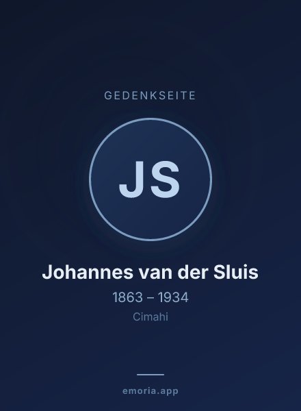 Gedenkportrait von Johannes van der Sluis