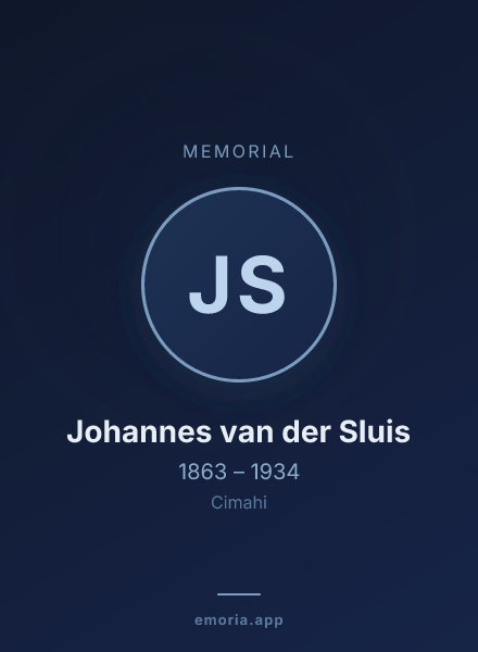 Memorial portrait of Johannes van der Sluis
