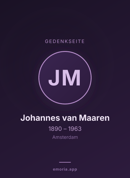 Gedenkportrait von Johannes van Maaren