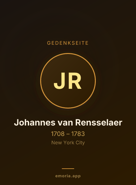 Gedenkportrait von Johannes van Rensselaer