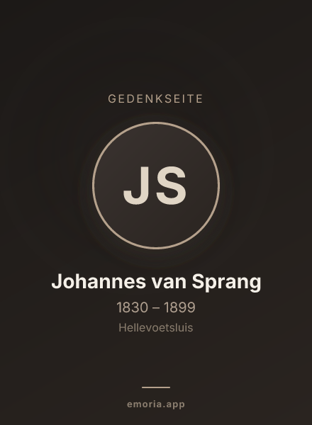 Gedenkportrait von Johannes van Sprang