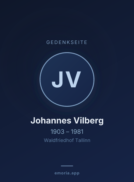 Gedenkportrait von Johannes Vilberg