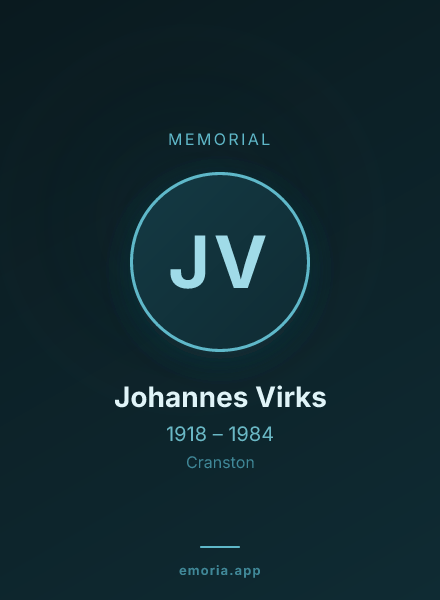 Memorial portrait of Johannes Virks