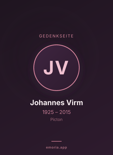 Gedenkportrait von Johannes Virm