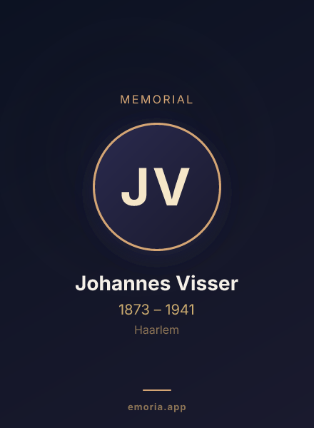 Memorial portrait of Johannes Visser