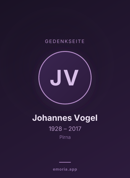 Gedenkportrait von Johannes Vogel