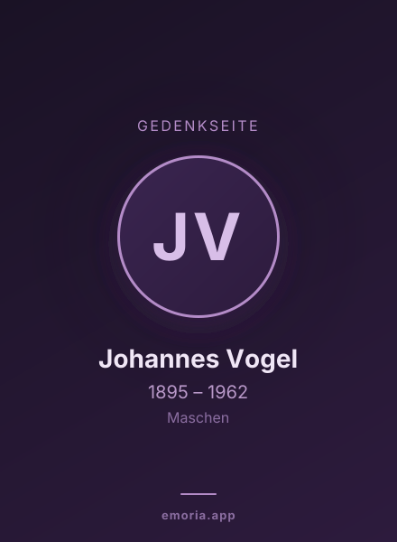 Gedenkportrait von Johannes Vogel