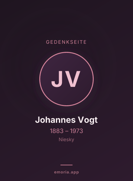 Gedenkportrait von Johannes Vogt