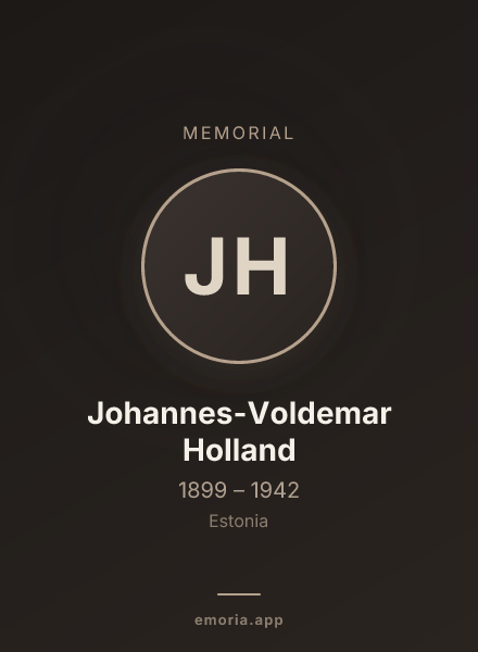 Memorial portrait of Johannes-Voldemar Holland