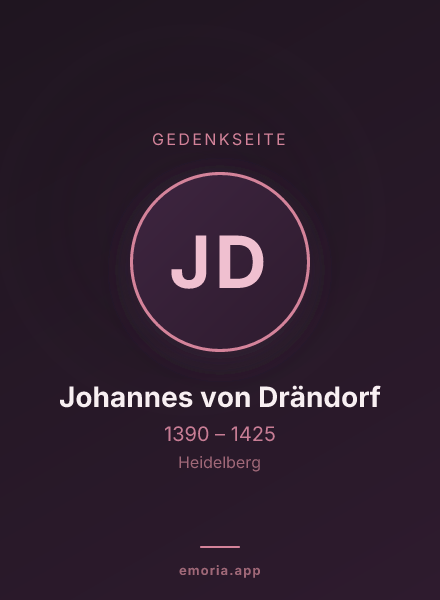 Gedenkportrait von Johannes von Drändorf