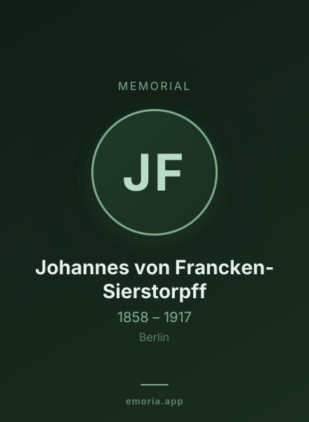 Memorial portrait of Johannes von Francken-Sierstorpff