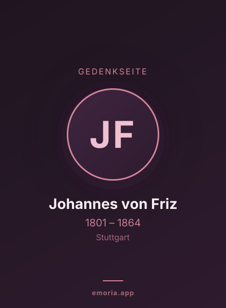 Gedenkportrait von Johannes von Friz
