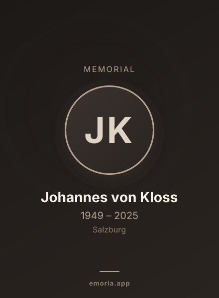 Memorial portrait of Johannes von Kloss