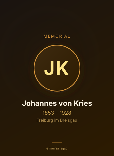 Memorial portrait of Johannes von Kries