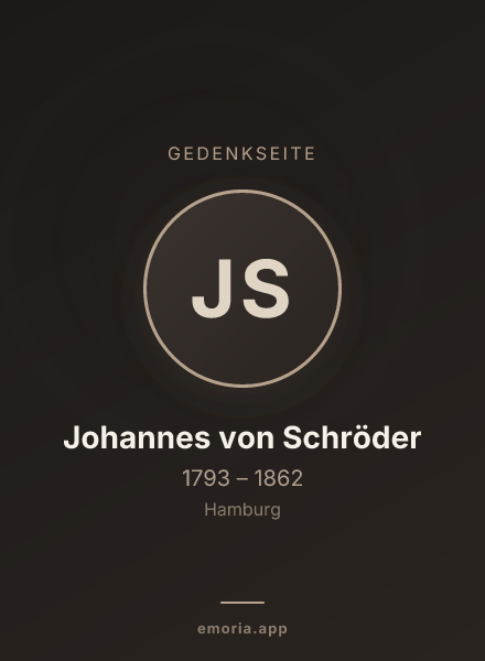 Gedenkportrait von Johannes von Schröder