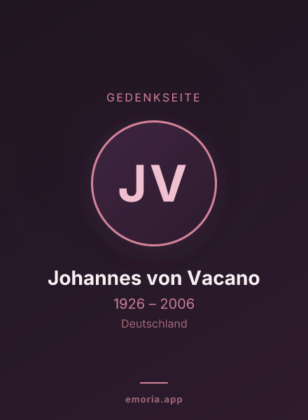 Gedenkportrait von Johannes von Vacano