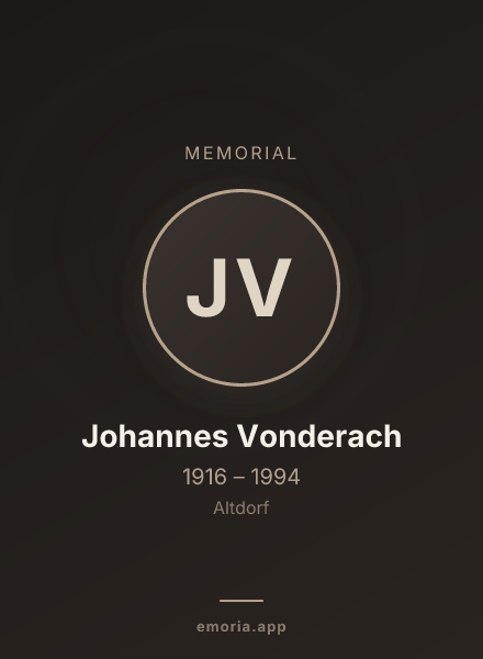 Memorial portrait of Johannes Vonderach