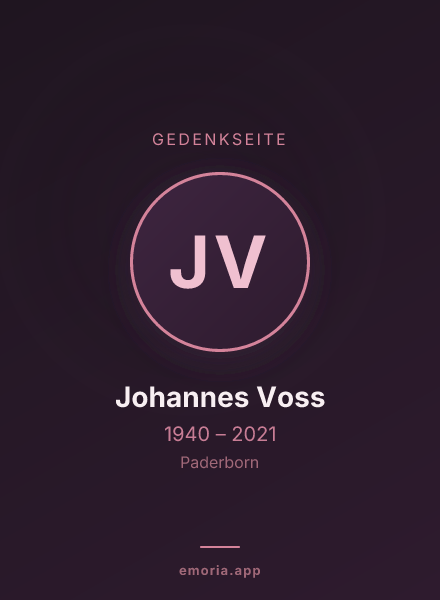 Gedenkportrait von Johannes Voss