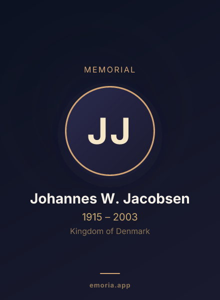 Memorial portrait of Johannes W. Jacobsen