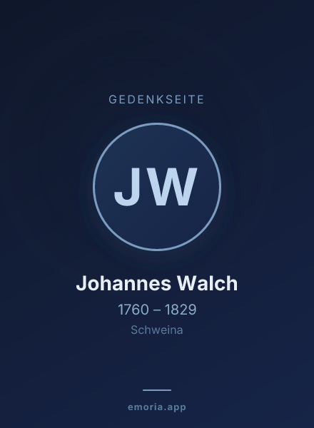 Gedenkportrait von Johannes Walch