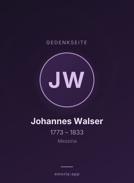 Gedenkportrait von Johannes Walser