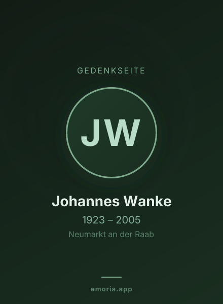 Gedenkportrait von Johannes Wanke