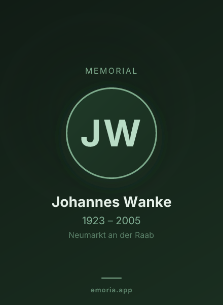 Memorial portrait of Johannes Wanke