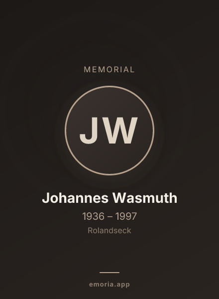Memorial portrait of Johannes Wasmuth