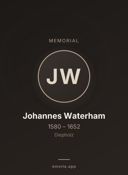 Memorial portrait of Johannes Waterham