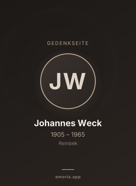 Gedenkportrait von Johannes Weck