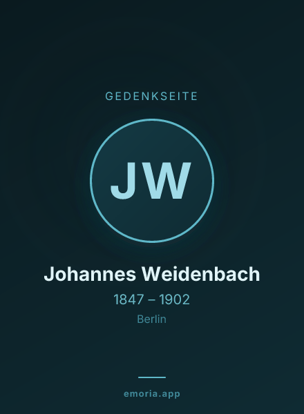Gedenkportrait von Johannes Weidenbach