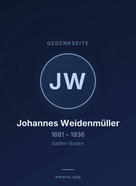 Gedenkportrait von Johannes Weidenmüller