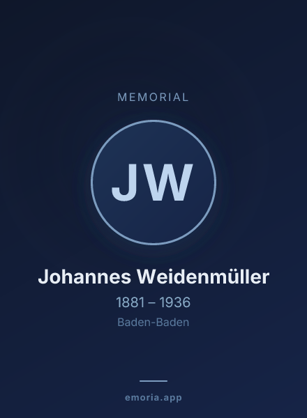 Memorial portrait of Johannes Weidenmüller
