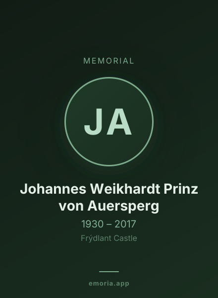 Memorial portrait of Johannes Weikhardt Prinz von Auersperg